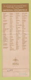 Matchbook Cover - Imperial 400 Motels Lake Charles LA