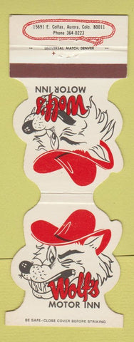 Matchbook Cover - Wolf's Motor Inn Aurora Colorado Colfax