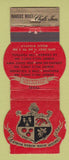 Matchbook Cover - Hill's Chef's Inn Pasadena La Canada Corona Del Mar CA WEAR