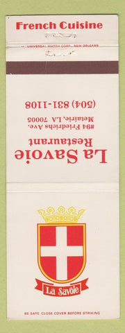 Matchbook Cover - La Savoie Restaurant Metairie LA French