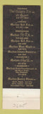 Matchbook Cover - Hungry Fox Saginaw Lansing Birmingham Rochester MI