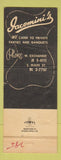 Matchbook Cover - Jacomini's Fine Foods Akron OH