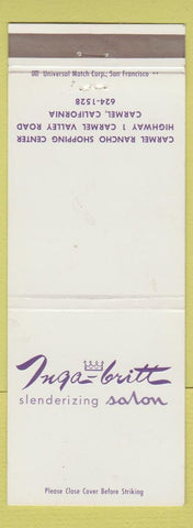 Matchbook Cover - Inga Britt Slenderizing Salon Carmel CA
