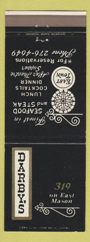 Matchbook Cover - Darby's Milwaukee WI