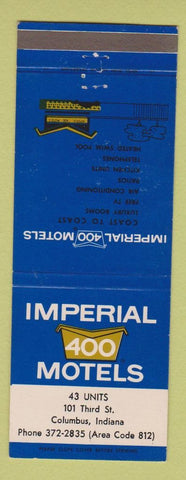 Matchbook Cover - Imperial 400 Motels Columbus IN WEAR