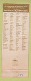 Matchbook Cover - Imperial 400 Motels Columbus IN WEAR