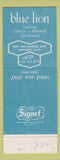 Matchbook Cover - Blue Lion Steak Oyster Bar Oakland CA