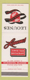 Matchbook Cover - Leounes Towne Talk Restaurant Wilmington DE