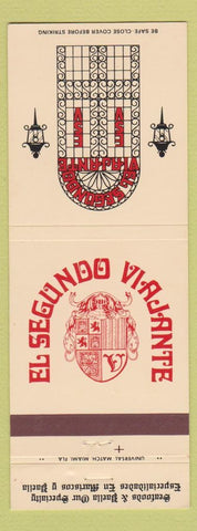 Matchbook Cover - El Segundo Viajante Miami Beach Hialeah FL