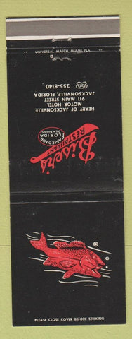 Matchbook Cover - Biser's Restaurant Jacksonville FL