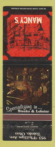 Matchbook Cover - Mancy's Restaurant Toledo OH