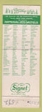 Matchbook Cover - Imperial 400 Motel Casper WY Christmas