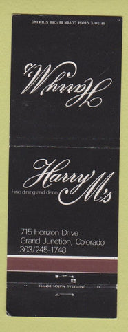 Matchbook Cover - Harry M's Restaurant Grand Junction Colorado WEAR