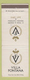 Matchbook Cover - Villa Fontana Orange CA