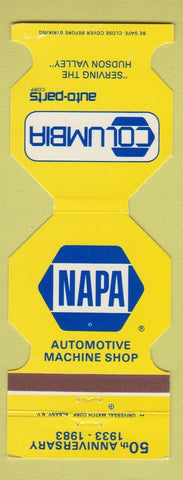 Matchbook Cover - NAPA Auto Parts Columbia 1983 Hudson Saugerties NY WEAR