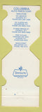 Matchbook Cover - NAPA Auto Parts Columbia 1983 Hudson Saugerties NY WEAR