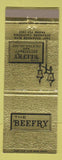 Matchbook Cover - The Beefry Restaurant Oceanside CA