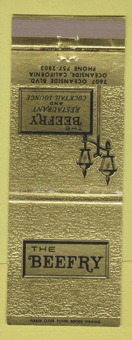 Matchbook Cover - The Beefry Restaurant Oceanside CA