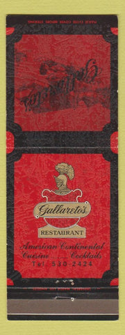 Matchbook Cover - Gallareto's Restaurant Torrance CA