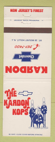 Matchbook Cover - Kardon Chevrolet Mount Holly NJ Jewel