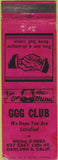 Matchbook Cover - GGG Club Oakland CA