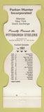Matchbook Cover - Pittsburgh Steelers Football 1981 Parker Hunter Investments