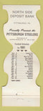 Matchbook Cover - Pittsburgh Steelers Football 1981 North Side Bank PA