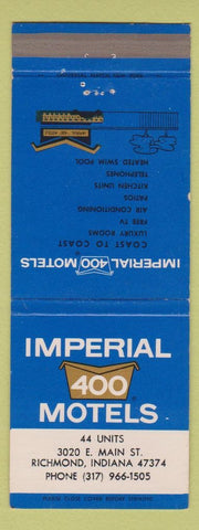 Matchbook Cover - Imperial 400 Motel Richmond IN