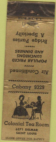 Matchbook Cover - Colonial Tea Room Saint Louis MO wear