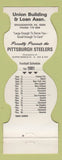 Matchbook Cover - Pittsburgh Steelers Football 1981 Bank Bridgewater PA