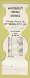 Matchbook Cover - Pittsburgh Steelers Football 1981 Vandergrift Savings