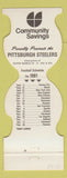 Matchbook Cover - Pittsburgh Steelers Football 1981 Community Savings