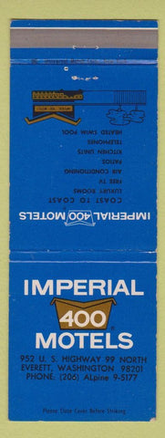 Matchbook Cover - Imperial 400  Motel Everett WA