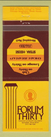Matchbook Cover - Forum Thirty Springfield IL