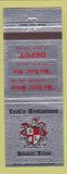 Matchbook Cover - Look's Restaurants Houston TX