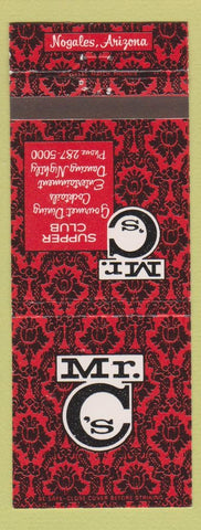 Matchbook Cover - Mr C's Supper Club Nogales AZ