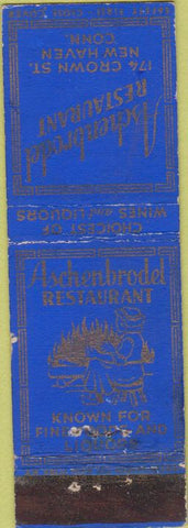 Matchbook Cover - Aschenbrodel Restaurant New Haven CT Safety First