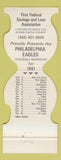 Matchbook Cover - Philadelphia Eagles Football 1981 Bank New Castle PA