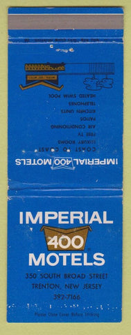 Matchbook Cover - Imperial 400 Motel Trenton NJ WEAR