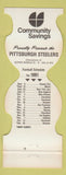 Matchbook Cover - Pittsburgh Steelers Football 1981 Community Savings