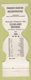 Matchbook Cover - Cleveland Browns Football 1981 Parker Hunter Investments