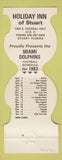 Matchbook Cover - Miami Dolphins Football Holiday Inn Stuart FL 1983