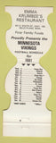 Matchbook Cover - Minnesota Vikings Football 1981 Emma Krumbee's Belle Plaine MN