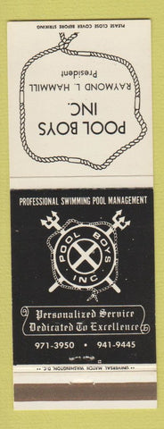 Matchbook Cover - Pool Boys Inc Swimming Management