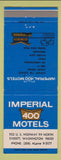 Matchbook Cover - Imperial 400 Motel Everett WA