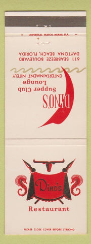 Matchbook Cover - Dino's Restaurant Daytona Beach FL