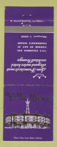 Matchbook Cover - Villa Roma Restaurant San Francisco CA