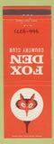 Matchbook Cover - Fox Den Country Club