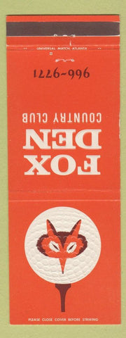 Matchbook Cover - Fox Den Country Club