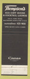 Matchbook Cover - Thompson's Sea Girt House Baltimore MD